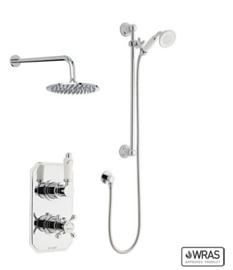 Kartell K-VIT Viktory Option 3 Thermostatic Shower with Slide Rail Kit and Overhead Drencher