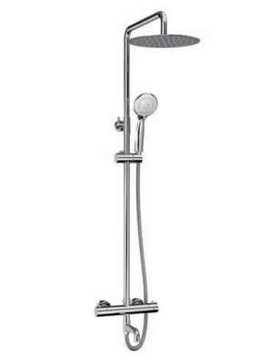 Kartell K-VIT Plan Option 11 Thermostatic Shower with Overhead Drencher, Sliding Handset and Bath Filler Spout