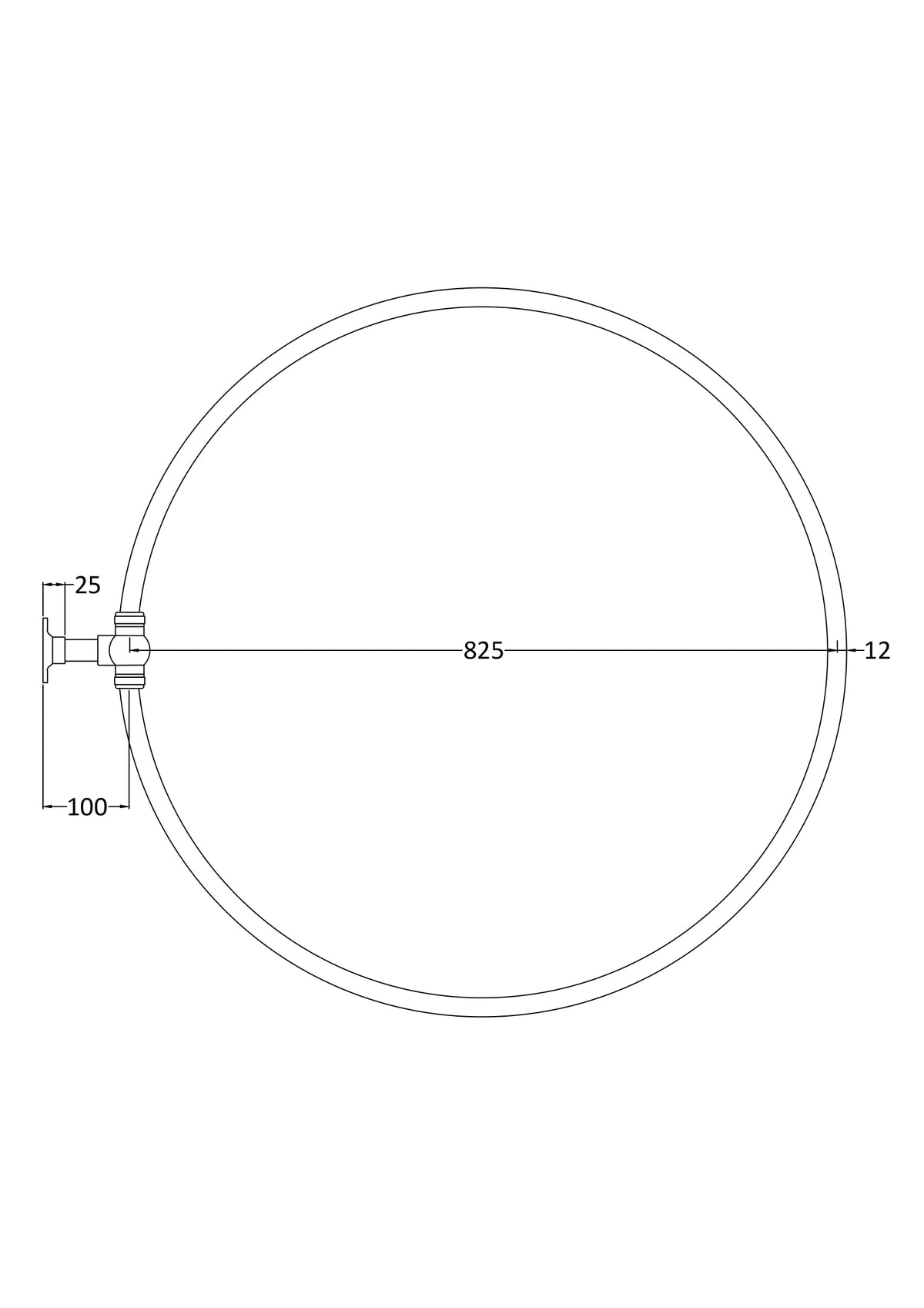 Nuie Shower Curtain Ring – Chrome, photo 2