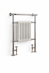 Kartell K-VIT Crown Las Vegas chrome towel rail with white column radiator