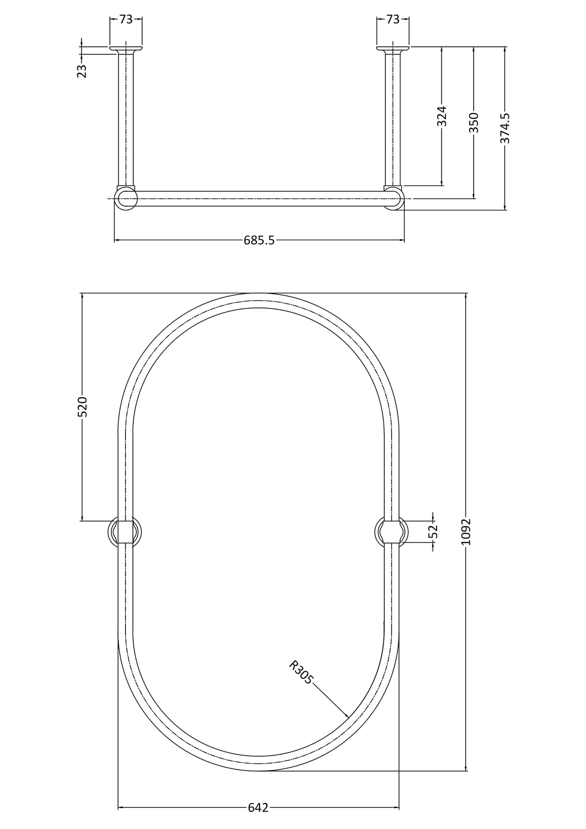 Nuie Shower Ring – Chrome, photo 2