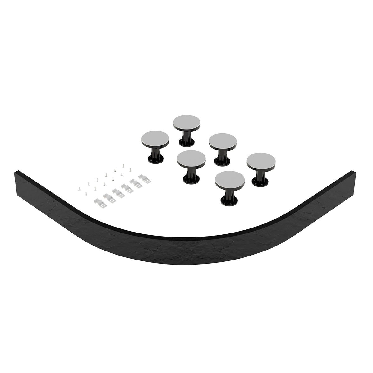 Nuie 700mm Offset Leg Set With Plinth, Legs, Clips & Screws – Grey Slate