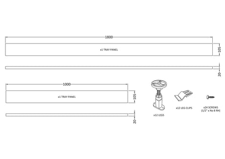 Nuie Leg Set & Plinth Kit – 900 x 900mm & 1700mm, photo 4