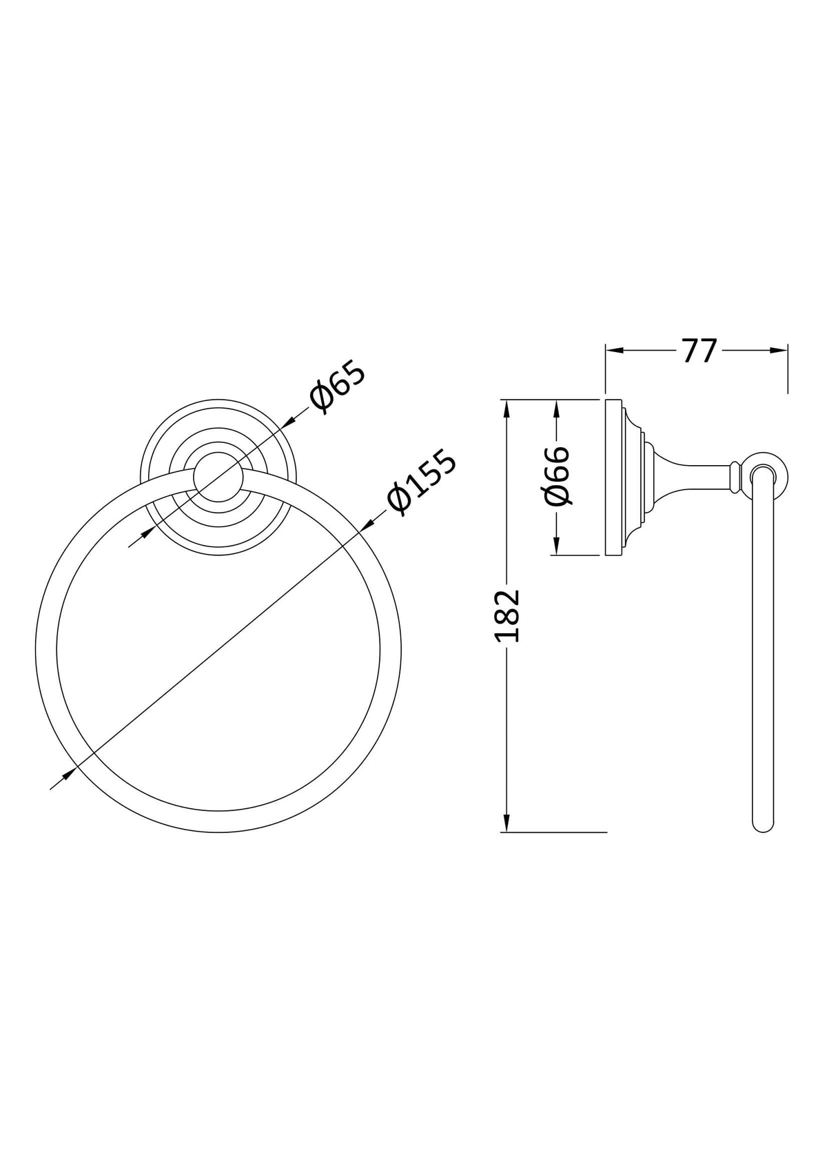 Nuie Towel Ring – Chrome, photo 3