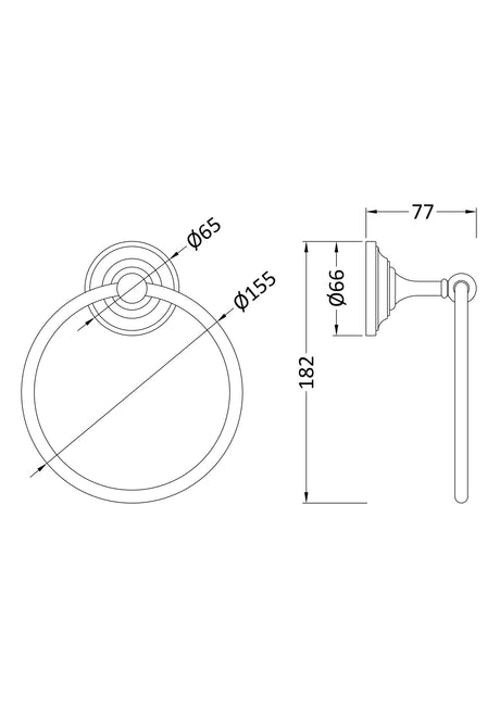 Nuie Towel Ring – Chrome, photo 3