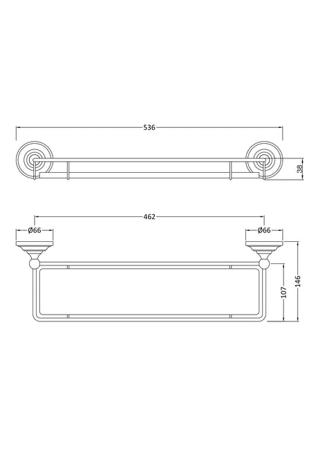 Nuie Gallery Glass Shelf – Chrome, photo 2
