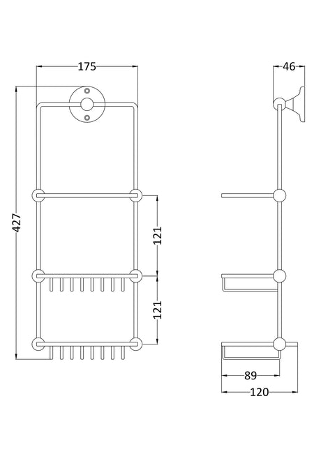 Nuie Shower Tidy – Chrome, photo 2