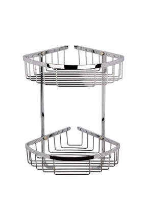 Nuie Large 2 Tier Corner Basket – Chrome