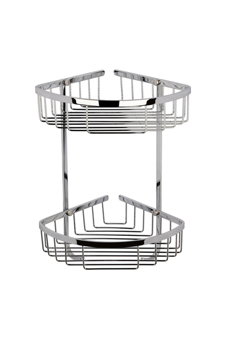 Nuie Large 2 Tier Corner Basket – Chrome