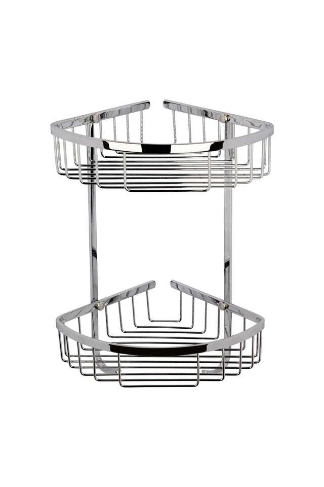 Nuie Large 2 Tier Corner Basket – Chrome