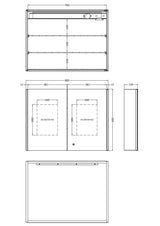 Nuie Leda 800 x 600mm Mirror Cabinet – Silver, photo 3