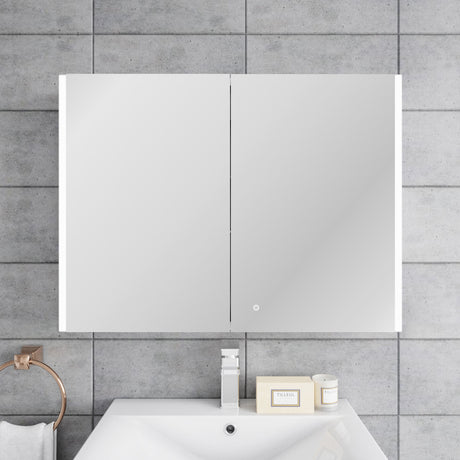 Nuie Leda 800 x 600mm Mirror Cabinet – Silver, photo 4