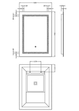Nuie Sculptor 500 x 700mm Touch Sensor Mirror – Silver, photo 3
