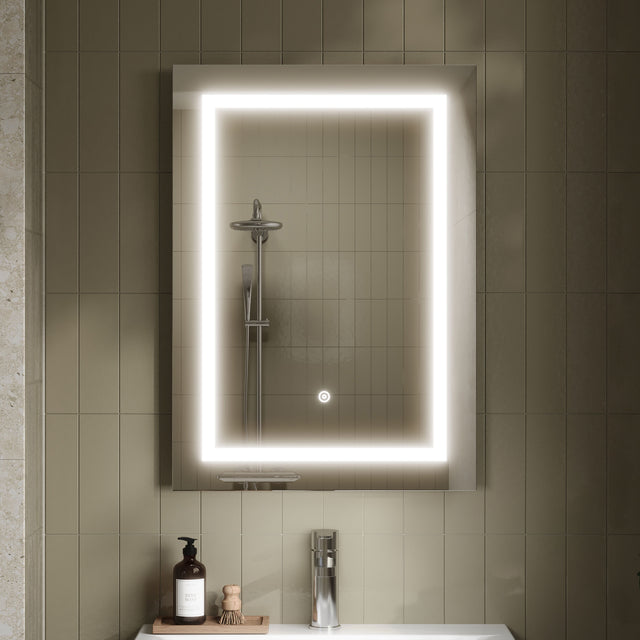 Nuie Sculptor 500 x 700mm Touch Sensor Mirror – Silver