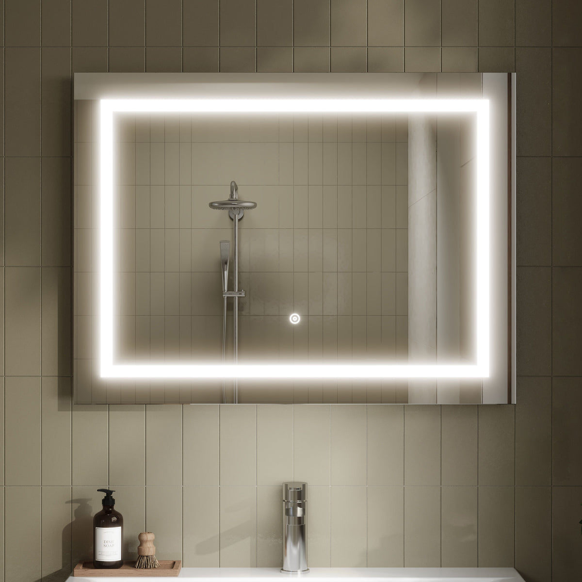 Nuie Enif 800 x 600mm Touch Sensor Mirror – Silver