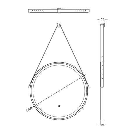 Nuie Salana Round Touch Sensor Illuminated Mirror – 600 x 600mm & 800 x 800mm, photo 5