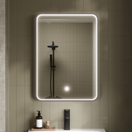 Nuie Pictor 500 x 700mm Inset Frame LED Mirror – Black or Brushed Brass