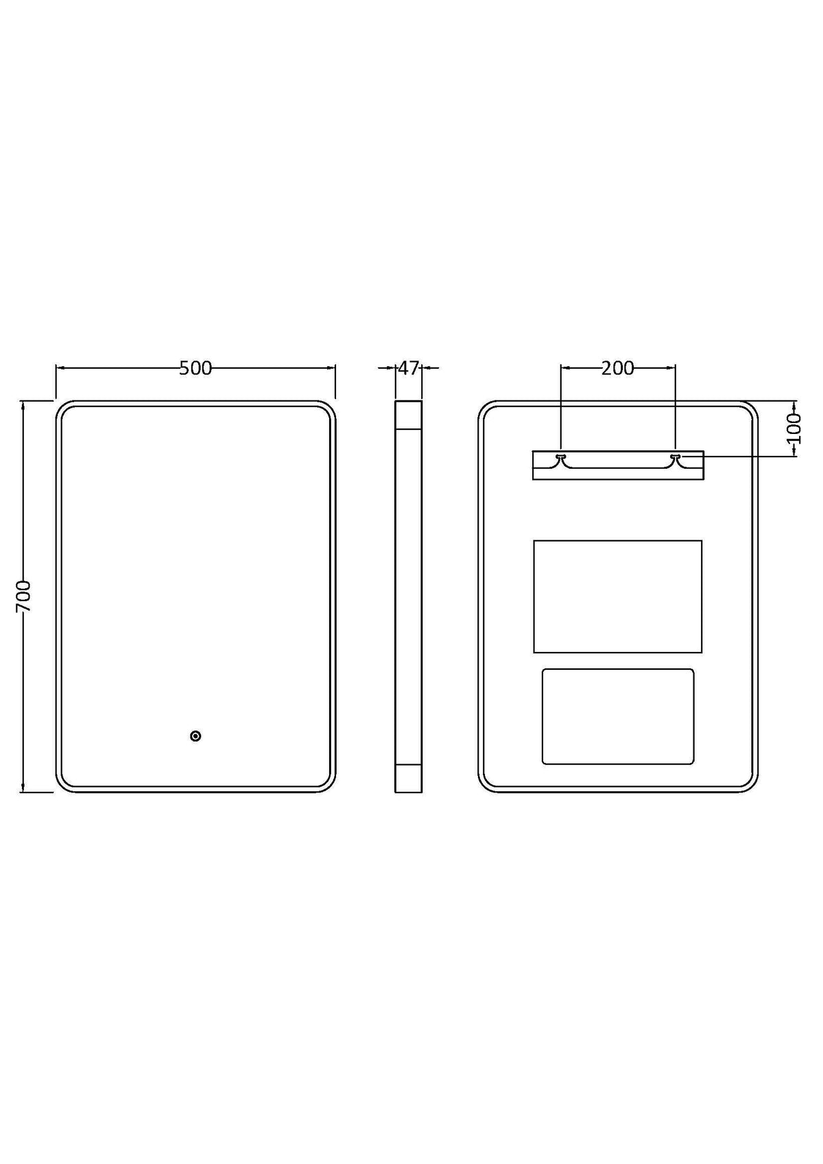 Nuie Pictor 500 x 700mm Polished Inset Frame LED Mirror – Chrome, photo 3