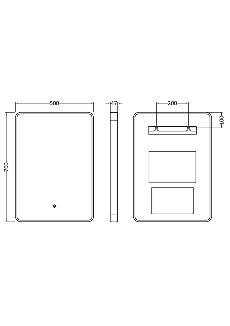 Nuie Pictor 500 x 700mm Polished Inset Frame LED Mirror – Chrome, photo 3