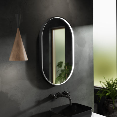 Nuie Columba 500 x 800mm Inset Frame LED Mirror – Black or Brushed Brass