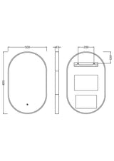 Nuie Columba 500 x 800mm Polished Inset Frame LED Mirror – Chrome, photo 3