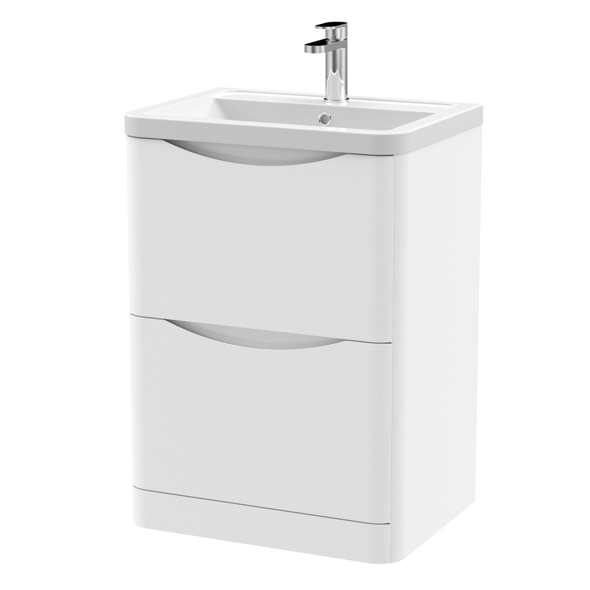 Nuie Lunar 2 Drawer Floor Standing Vanity Unit With Basin – 600mm & 800mm, photo 7