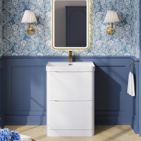 Nuie Lunar 2 Drawer Floor Standing Vanity Unit With Basin – 600mm & 800mm