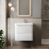Nuie Lunar 2 Drawer Wall Hung Vanity Unit With Basin – 600mm & 800mm