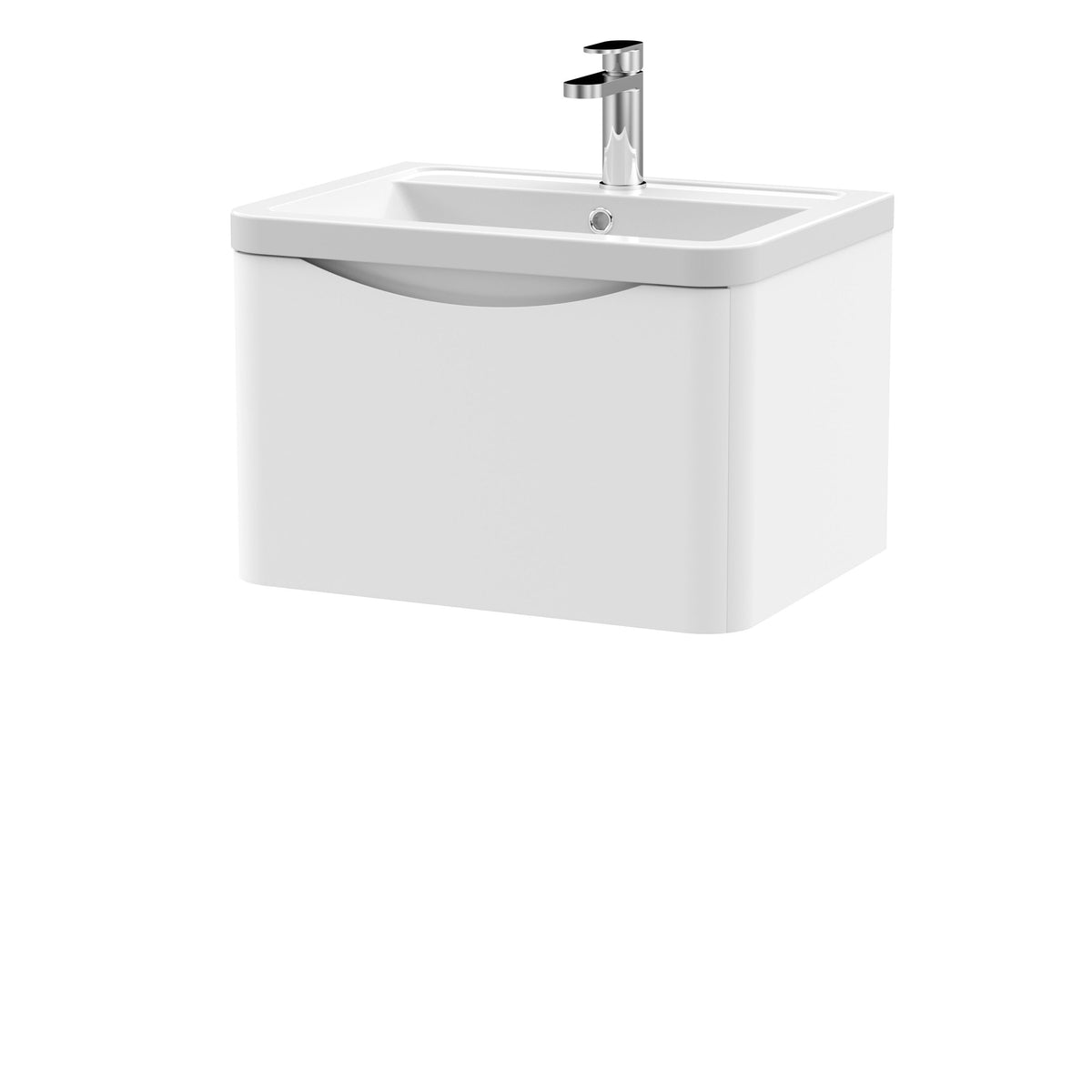 Nuie Lunar 1 Drawer Wall Hung Vanity Unit With Basin – 600mm & 800mm, photo 7