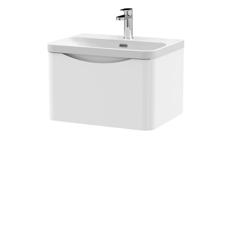 Nuie Lunar 1 Drawer Wall Hung Vanity Unit With Basin – 600mm & 800mm, photo 2