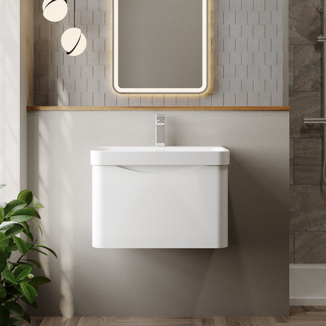 Nuie Lunar 1 Drawer Wall Hung Vanity Unit With Basin – 600mm & 800mm