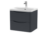 Nuie Lunar 2 Drawer Wall Hung Vanity Unit With Basin – 600mm & 800mm, photo 3