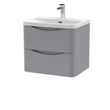 Nuie Lunar 2 Drawer Wall Hung Vanity Unit With Basin – 600mm & 800mm, photo 4