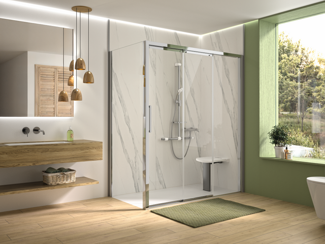 AKW Larenco 3 Panel Sliding Shower Screen