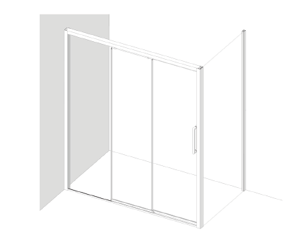 AKW Larenco 3 Panel Sliding Shower Screen, photo 5