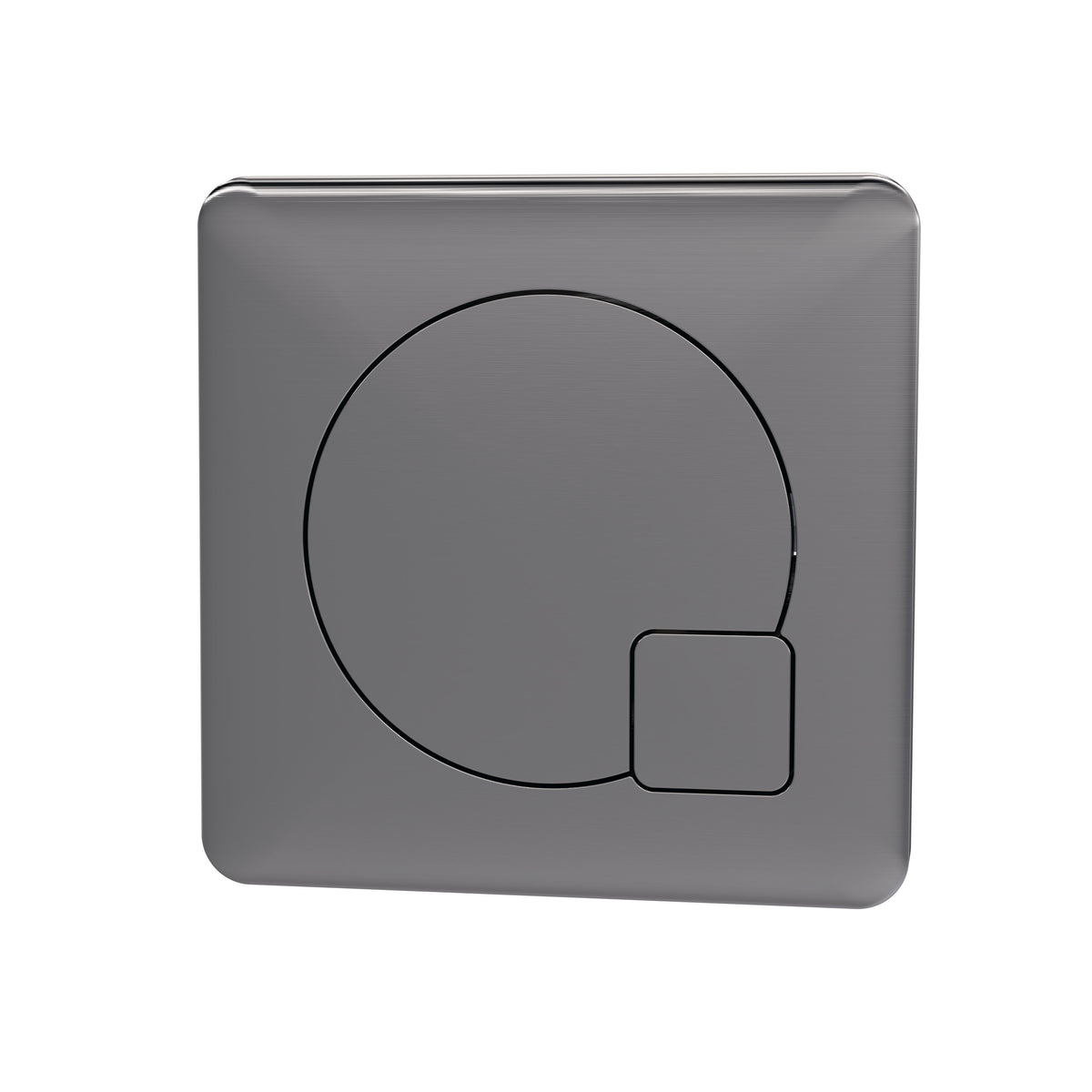 Nuie Square Dual Flush Push Button – Brushed Pewter
