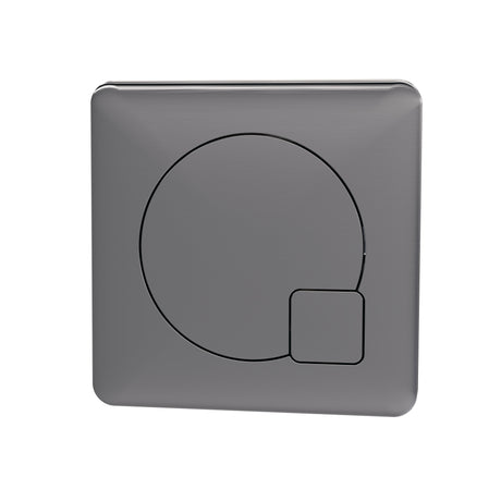 Nuie Square Dual Flush Push Button – Brushed Pewter