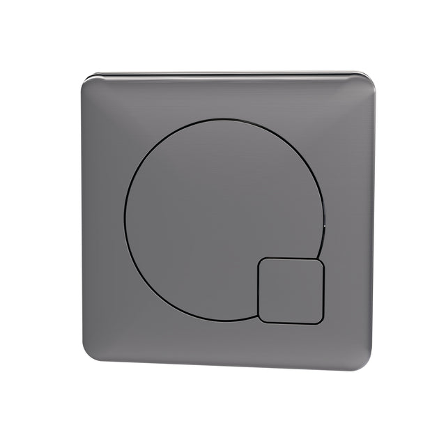 Nuie Square Dual Flush Push Button – Brushed Pewter
