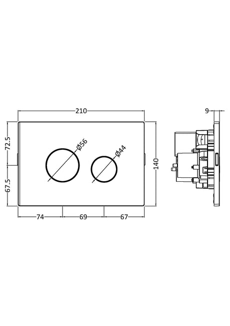 Nuie Round Dual Flush Push Button, photo 5