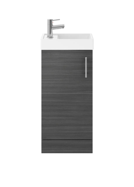 Nuie Vault 400mm 1 Door Floor Standing Compact Vanity Unit With Basin, photo 2