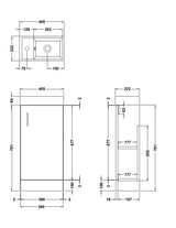 Nuie Vault 400mm 1 Door Floor Standing Compact Vanity Unit With Basin, photo 8
