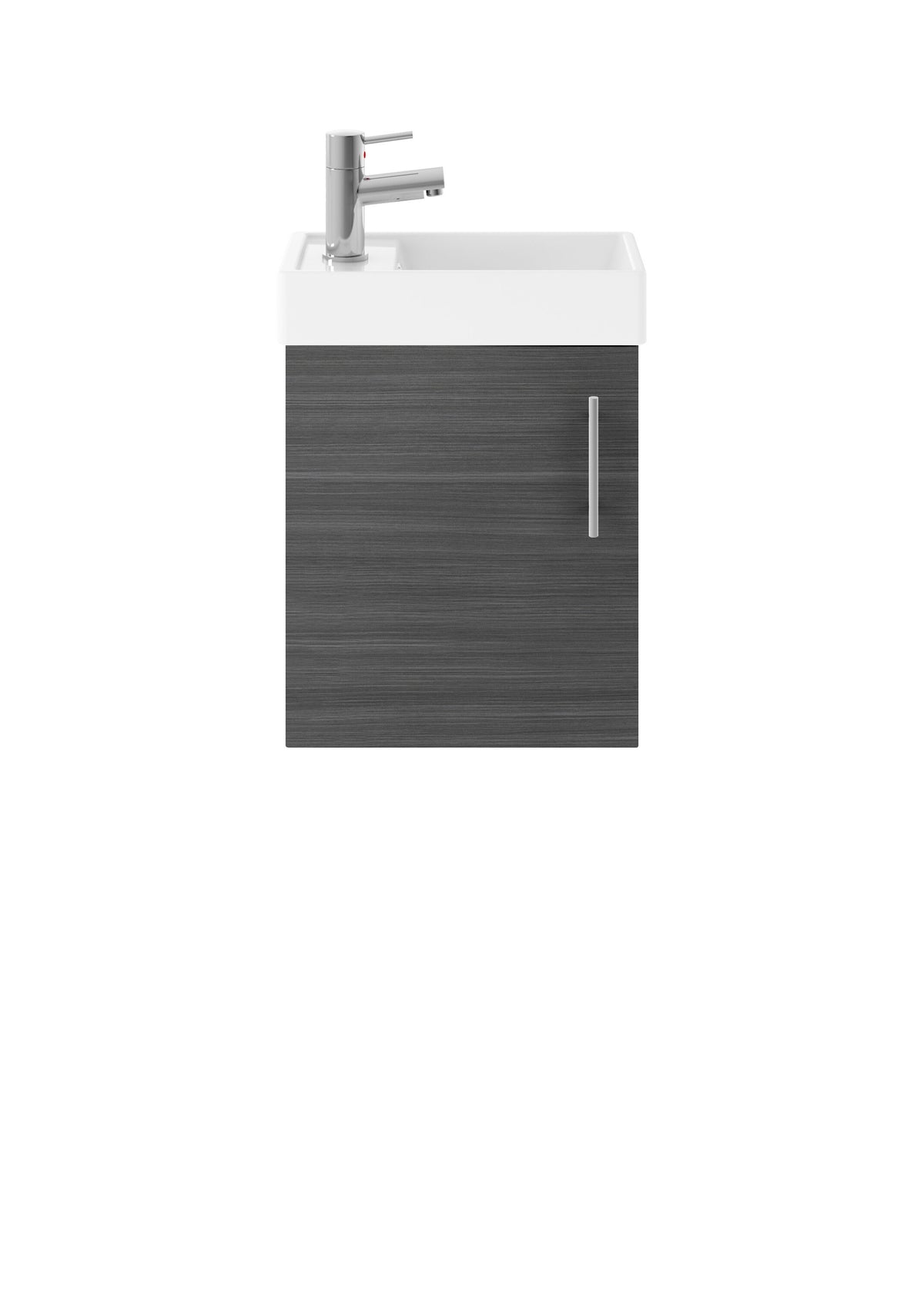 Nuie Vault 400mm 1 Door Wall Hung Compact Vanity Unit With Basin, photo 2
