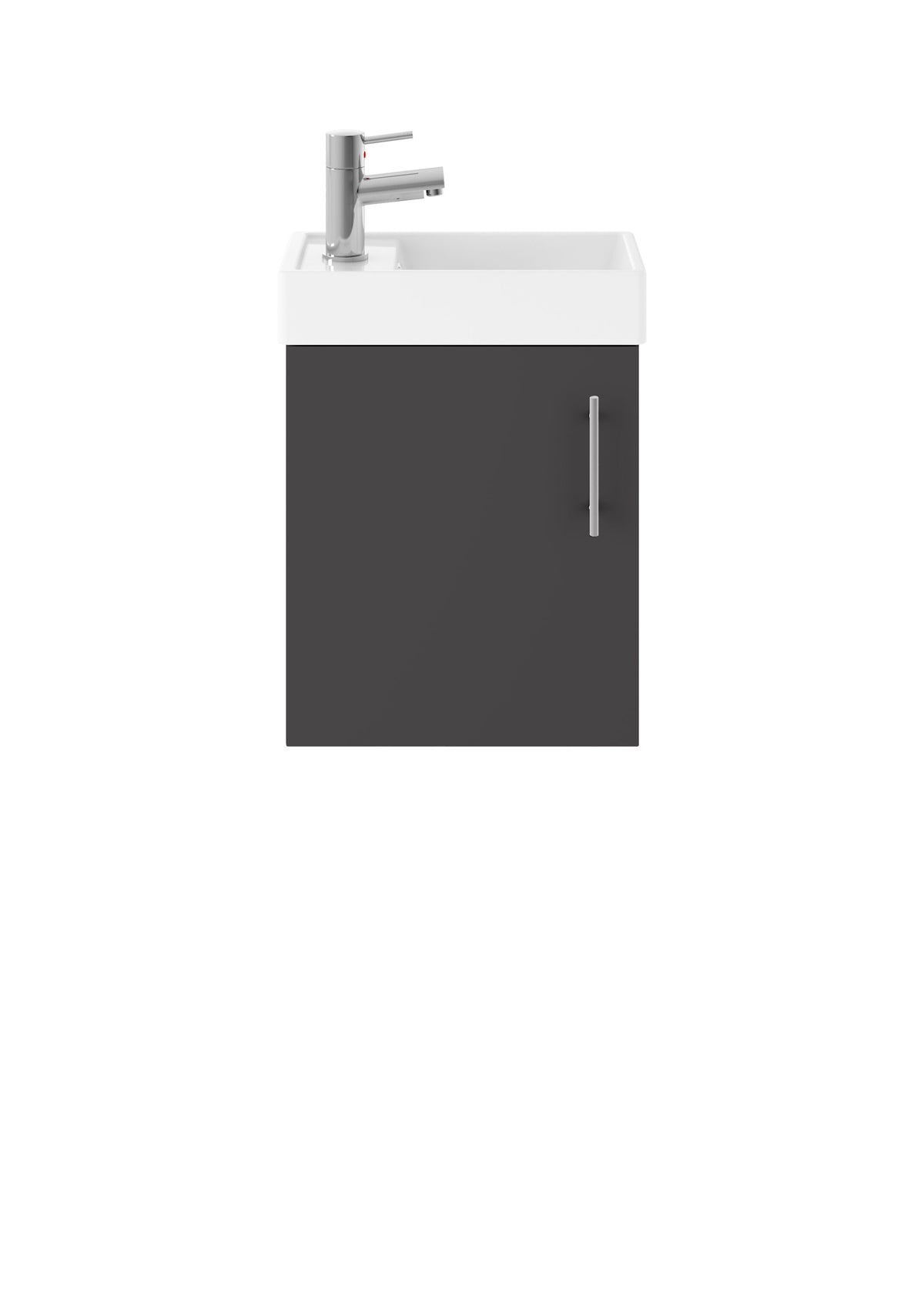 Nuie Vault 400mm 1 Door Wall Hung Compact Vanity Unit With Basin, photo 4