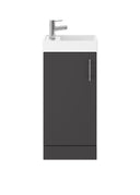Nuie Vault 400mm 1 Door Floor Standing Compact Vanity Unit With Basin, photo 4