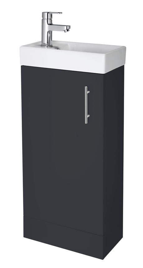 Nuie Vault 400mm 1 Door Floor Standing Compact Vanity Unit With Basin, photo 5