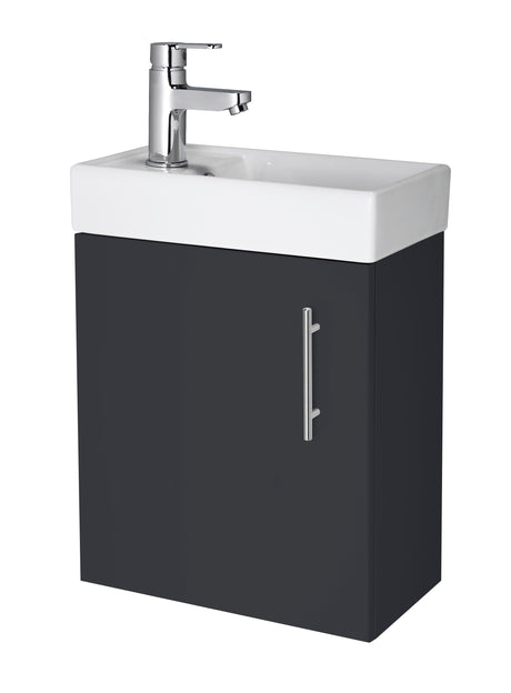 Nuie Vault 400mm 1 Door Wall Hung Compact Vanity Unit With Basin, photo 5