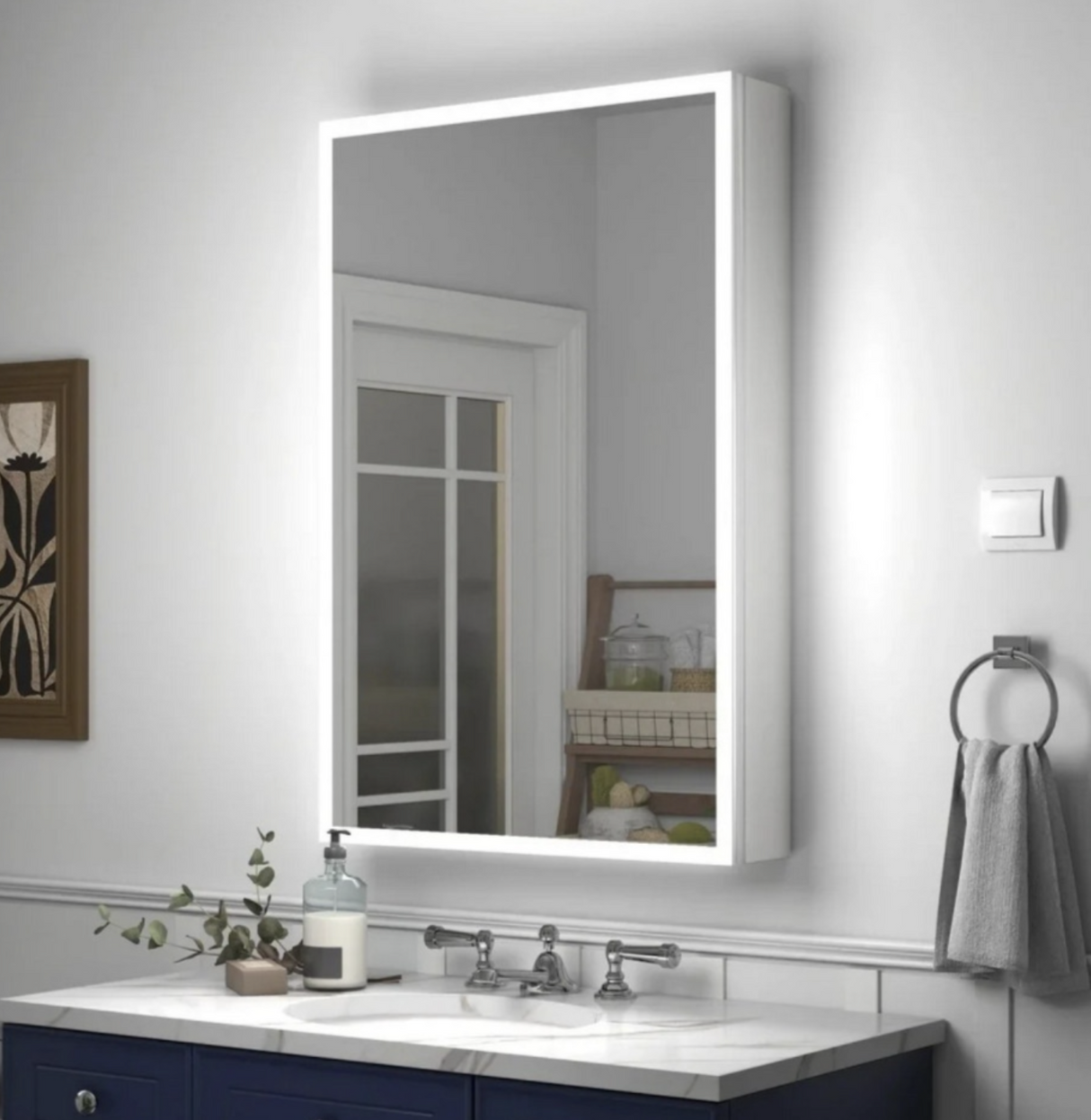 Kartell K-VIT Echo 500x700mm Mirror Cabinet- Chrome  (MIR107)