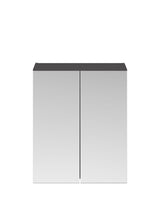 Nuie Athena 600mm 2 Door Wall Hung Mirror Cabinet (50/50) – Gloss Grey