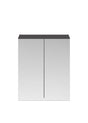 Nuie Athena 600mm 2 Door Wall Hung Mirror Cabinet (50/50) – Gloss Grey