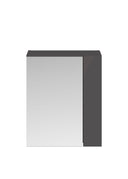 Nuie Athena 600mm 2 Door Wall Hung Mirror Cabinet (75/25) – Gloss Grey, photo 2